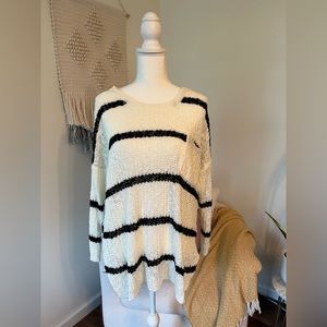 SOLD Oversized Striped Knit Sweater